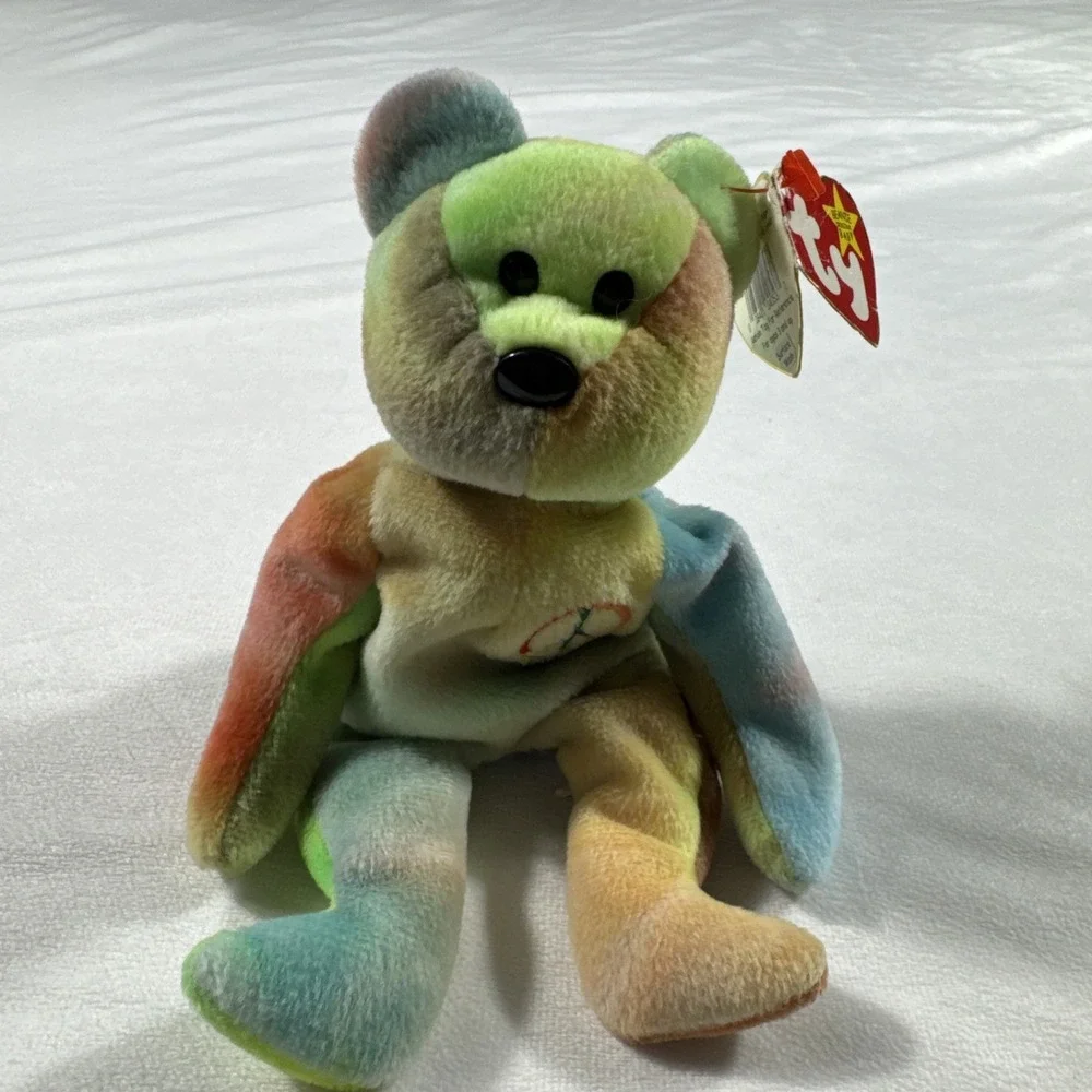 Ty‎ Beanie Baby Peace Bear Plush Stuffed Animal Toy Tie Dye 1996